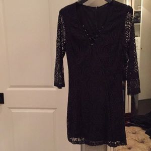 Black lace mini dress